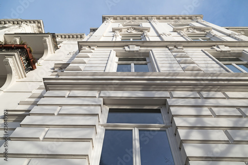 white front facade