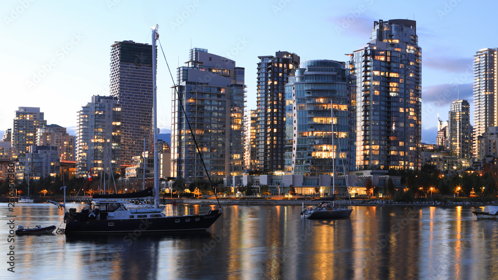 Twilight view of the Vancouver across water