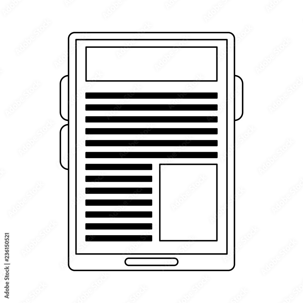 Tablet navigating internet black and white Tablet navigating internet black and white