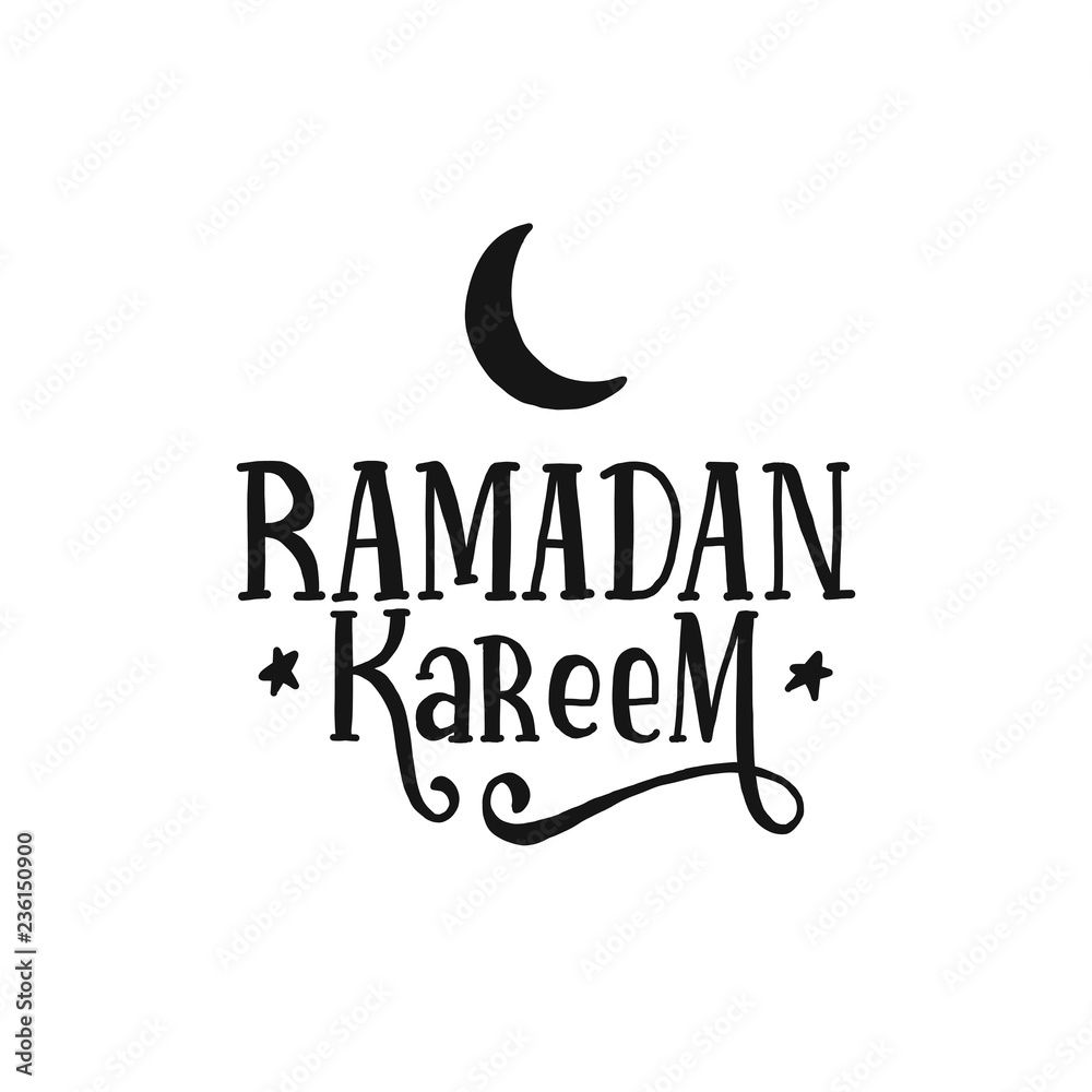 Hand drawn lettering ramadan kareem with moon and star. Calligraphy ramadan kareem for muslim holy month for print, card, poster, banner. Hand drawn lettering ramadan kareem with moon and star. Calligraphy ramadan kareem for muslim holy month for print, card, poster, banner.