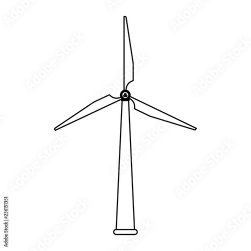 Wind turbine eolic energy black and white