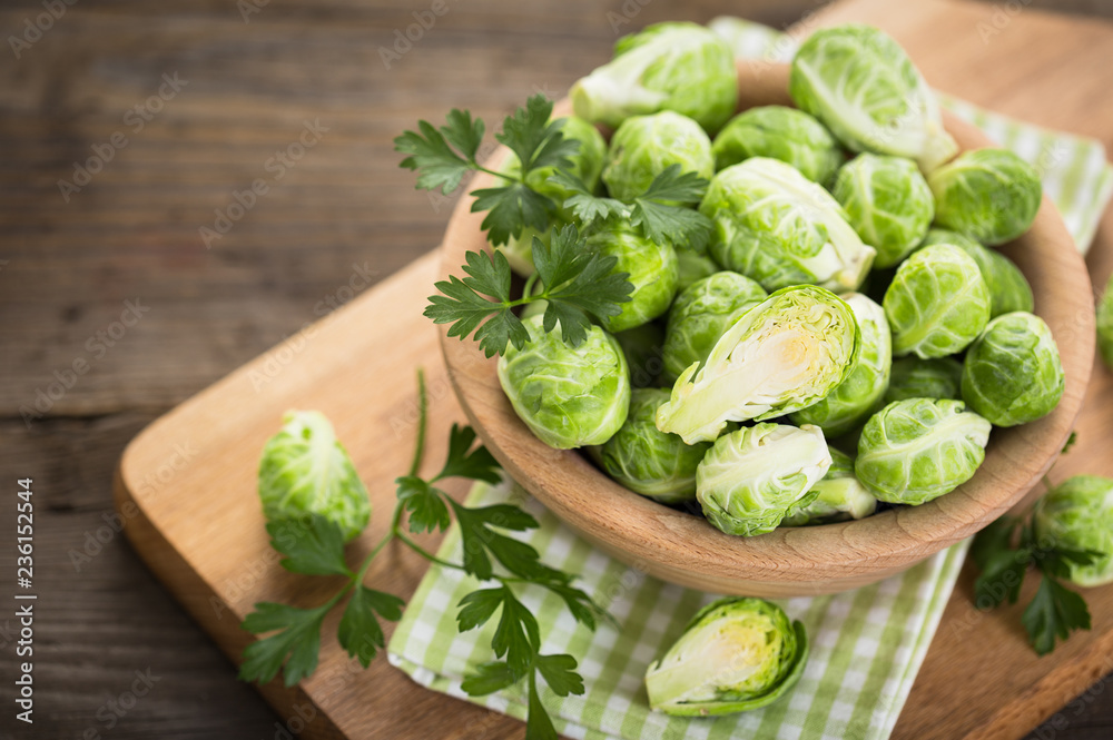 Fresh Brussel sprouts in the bowl Fresh Brussel sprouts in the bowl
