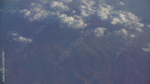 beautiful fast-sailing clouds on a Sunny day, shooting from aircraft photo