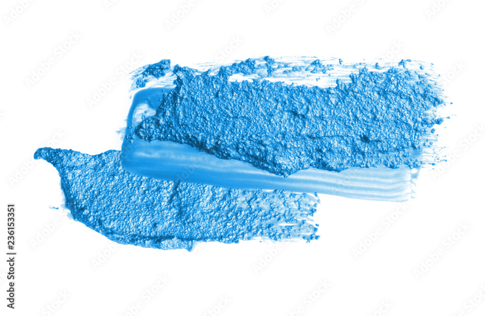 Abstract acrylic blue brush stroke. Isolated.