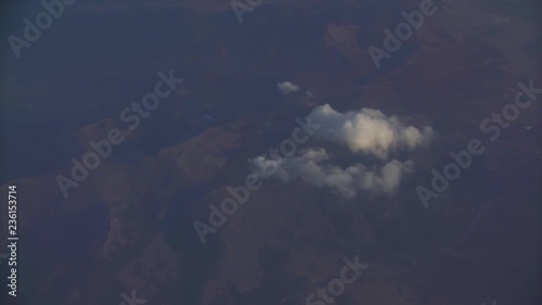 beautiful fast-sailing clouds on a Sunny day, shooting from aircraft photo