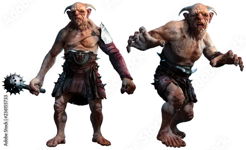 Trolls , ogres or giants 3D illustration photo