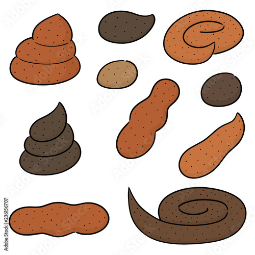 vector set of poop