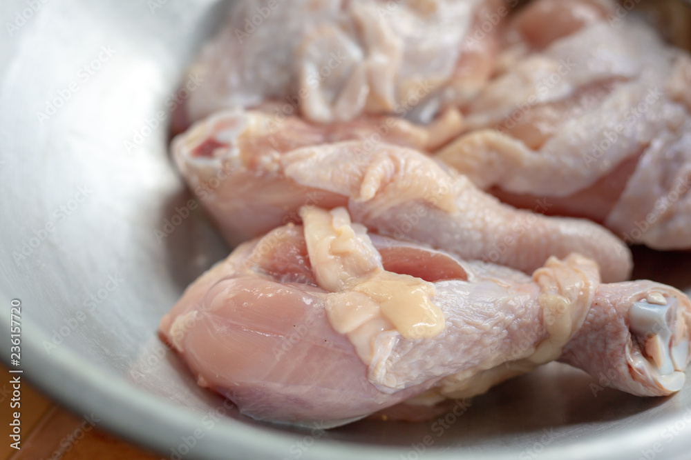 Raw chicken meat in bow,Top view Raw chicken meat in bow,Top view