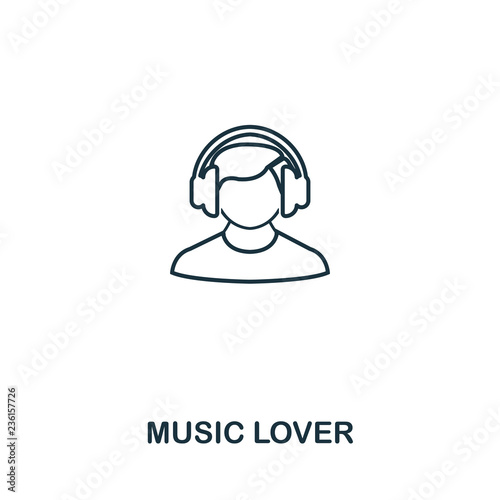 Music Lover creative icon. Simple element illustration. Music Lover concept symbol design from audio buttons collection. Perfect for web design, apps, software, print.