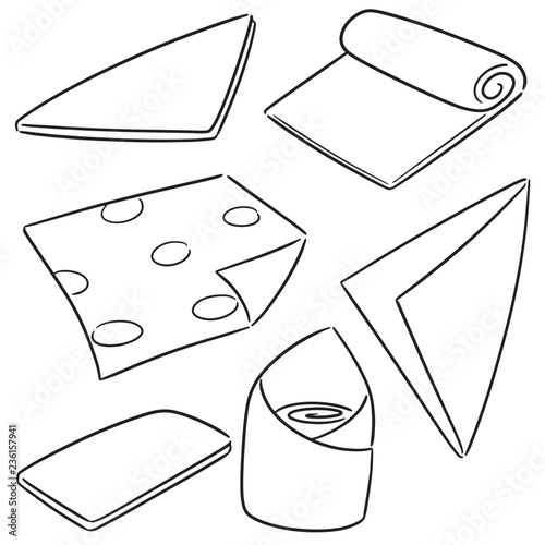 vector set of napkin