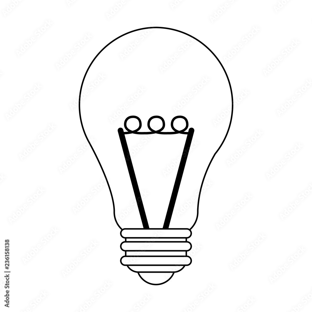 Bulb light symbol black and white Bulb light symbol black and white