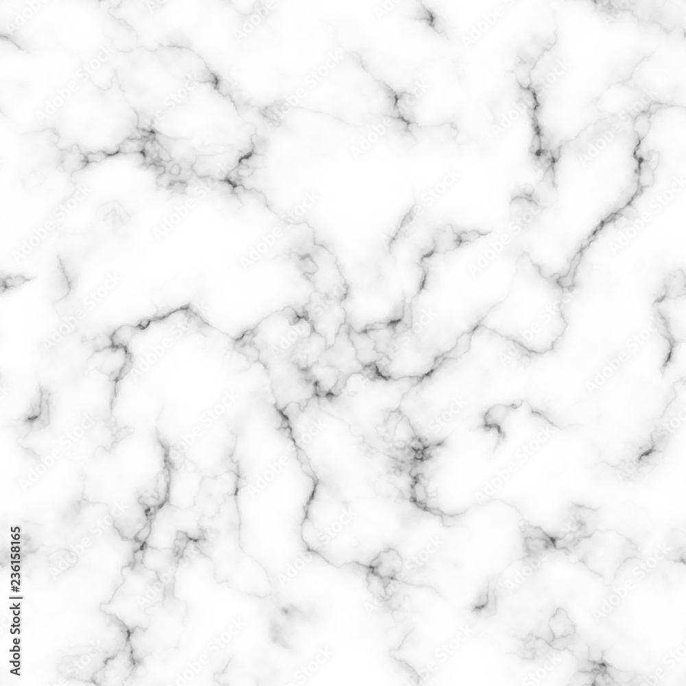 Seamless Marble Vector Texture. Realistic White Marble with Black Veins