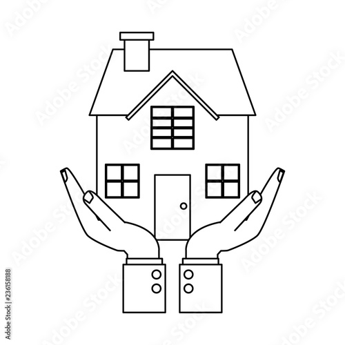 Insurance and protection black and white