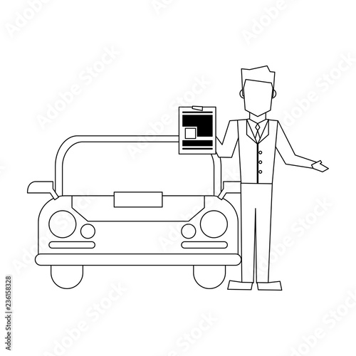 Insurance and protection black and white