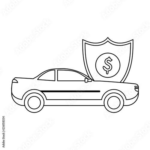 Insurance and protection black and white