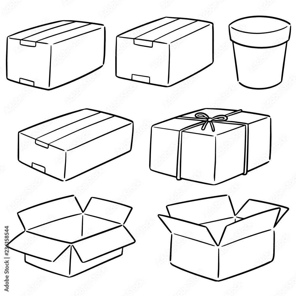 vector set of box