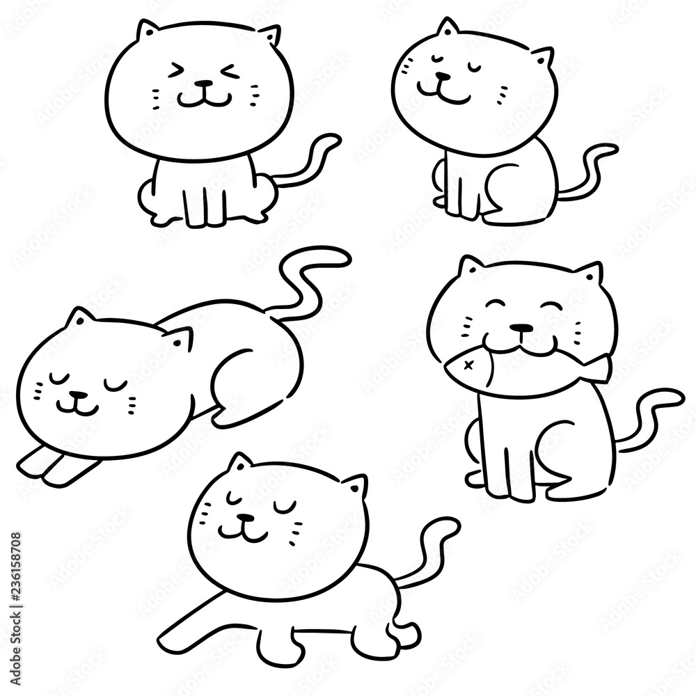 vector set of cats vector set of cats