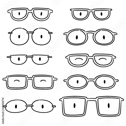 vector set of eyeglasses