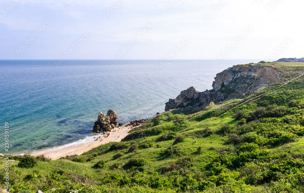 Fototapeta premium Coast of the Azov Sea, Crimea, Kerch, general beaches