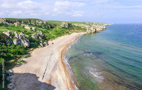 Sea coast. Coast of the Azov Sea, Crimea, Kerch, General Beaches