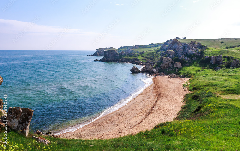 Sea coast. Coast of the Azov Sea, Crimea, Kerch, General Beaches.