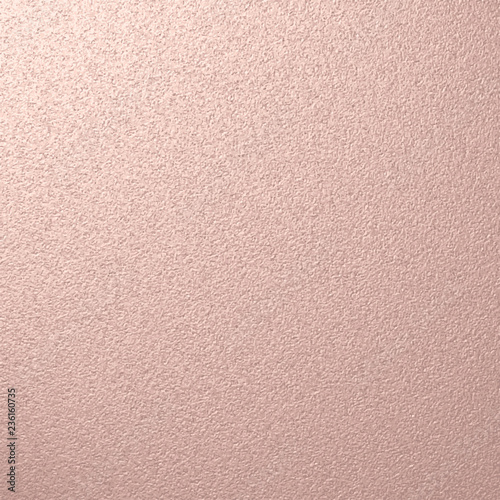Grainy Rose Gold Vector Texture. Highlighted from the Top Shiny Distressed Pink Gold Metallic Background. Scalable Graphic.