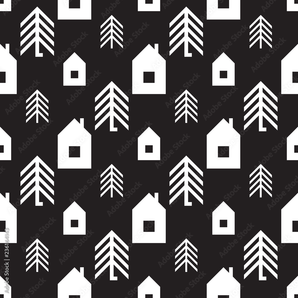Seamless geometric Christmas patterns