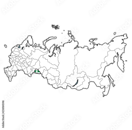 kurgan oblast on administration map of russia