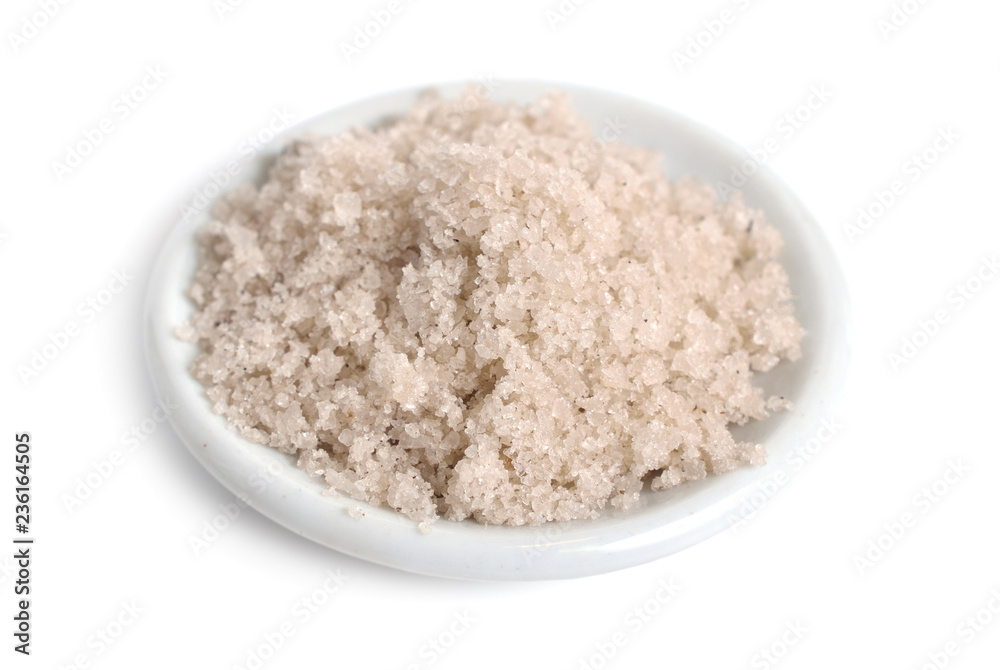 Smoked table salt isolated on white background Smoked table salt isolated on white background