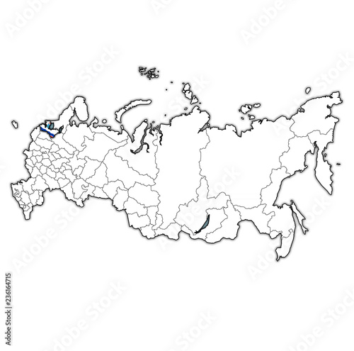 leningrad oblast on administration map of russia