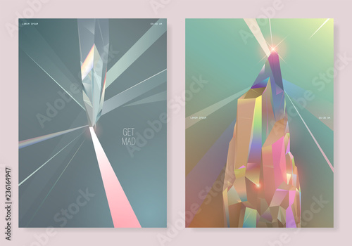 2 type pastel crystal poster design template photo