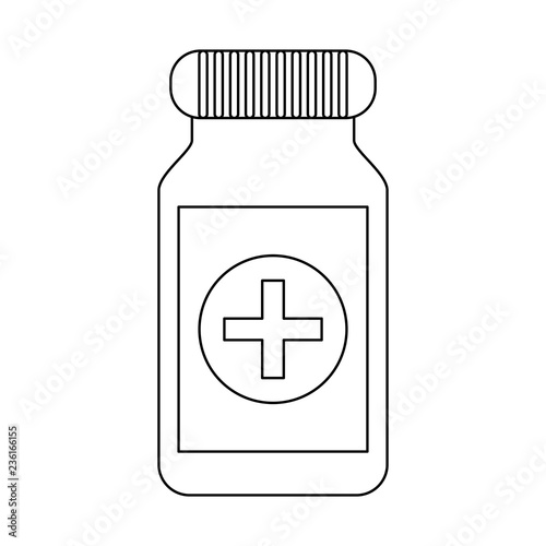 Medicine bottle symbol black and white