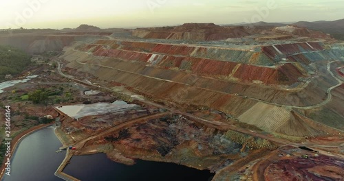 Wallpaper Mural Rio Tinto mining in Huelva Spain. From this open pit mines tons of copper, zinc, gold, silver,lead and other metals are being extracted since year 3000 BC to nowadays. Torontodigital.ca