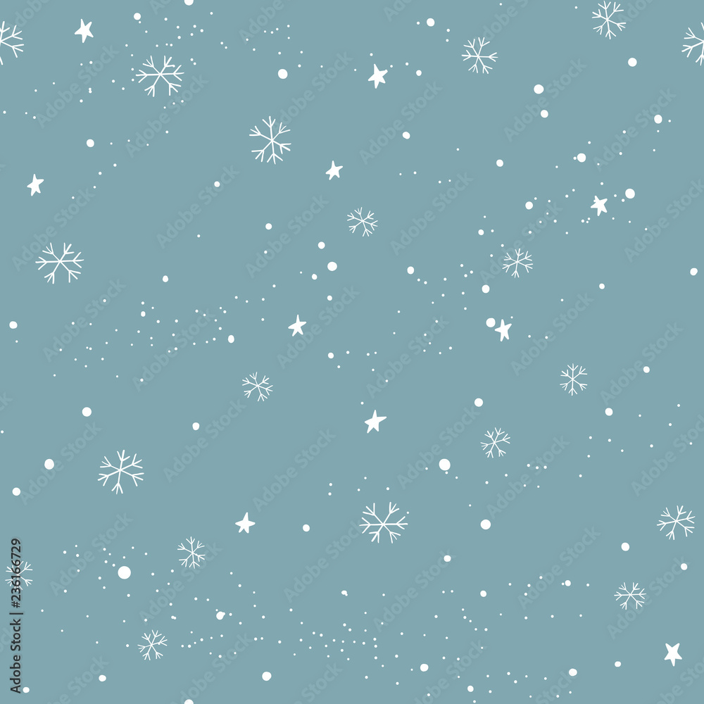 Fototapeta premium Seamless pattern with snowflakes