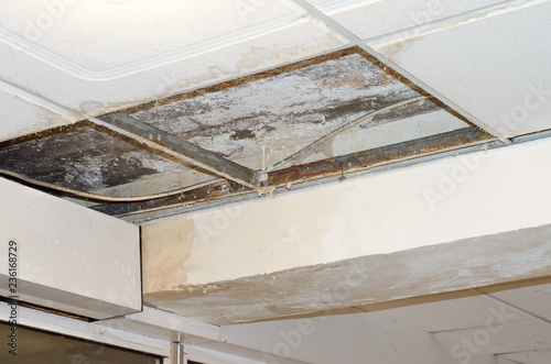 Mildew Behind plasterboard ceilings damage air conditioning system