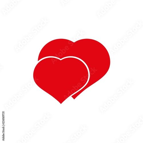 Love is ... two Hearts with love icons
