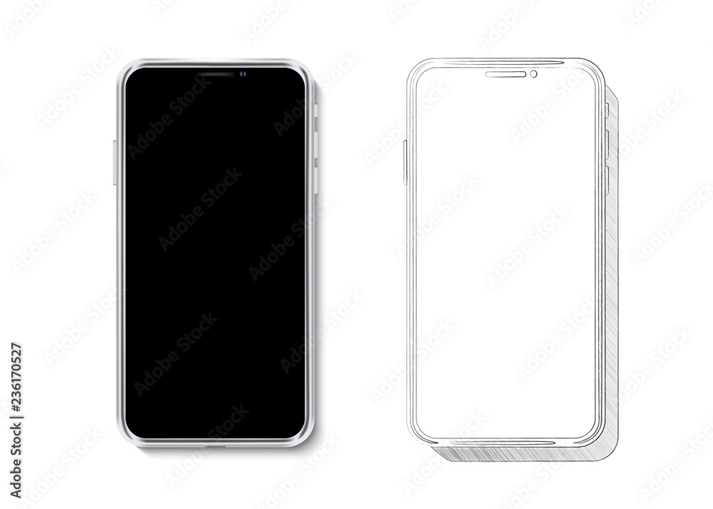 Vector realistic smartphone mock up 3d design Vector realistic smartphone mock up 3d design
