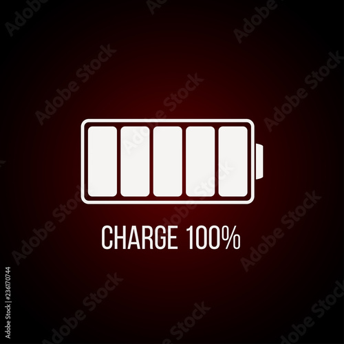 fully charged battery icon on dark background