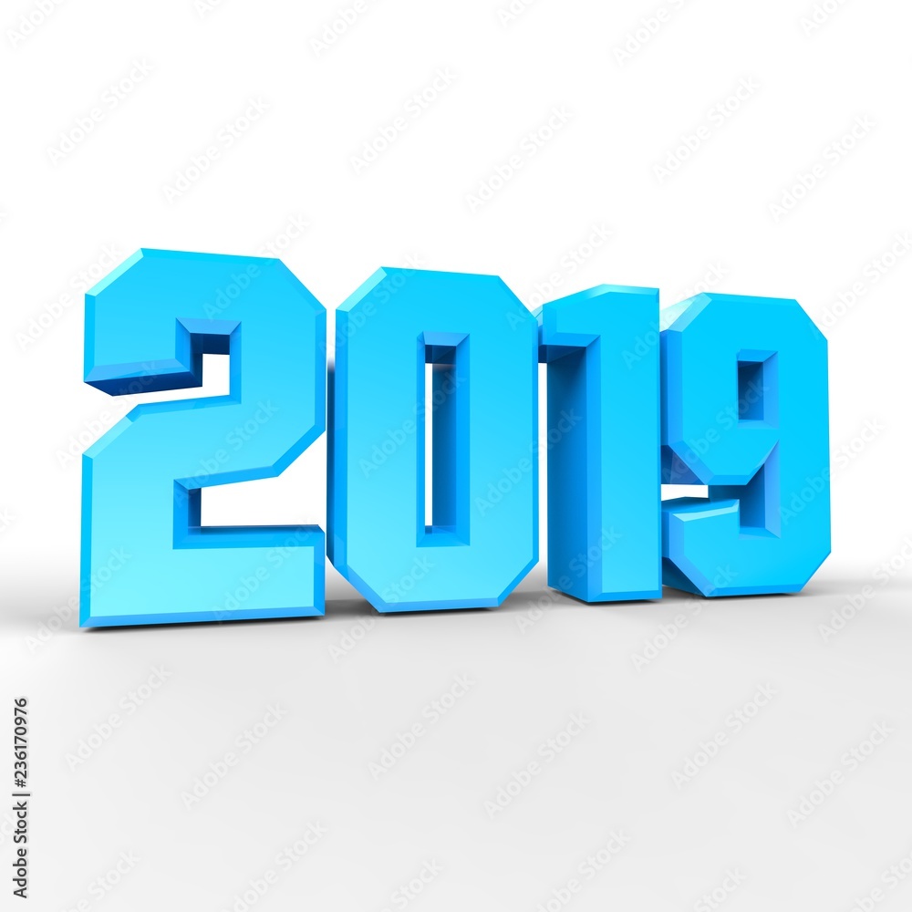 2018-2019 change represents the new year 2019. 3D illustration 2018-2019 change represents the new year 2019. 3D illustration