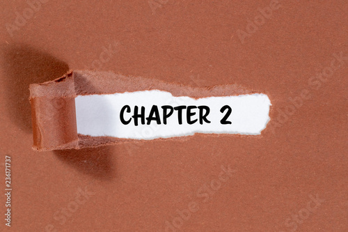 The word chapter 2 appearing behind torn paper