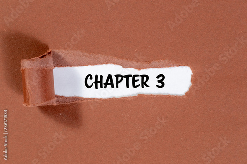 The word chapter 3 appearing behind torn paper
