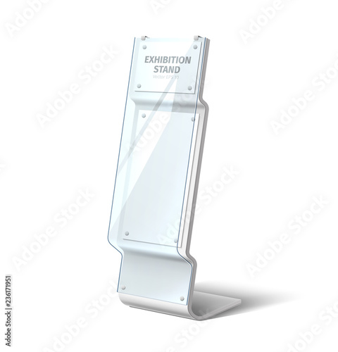 Vector information stand realistic mock up pos