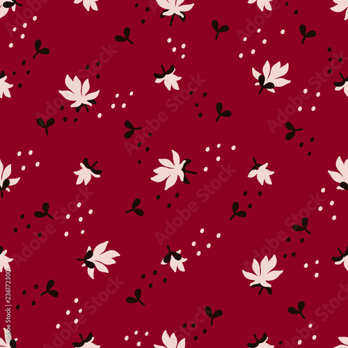 Seamless Floral Pattern. Fashion textile pattern with decorative flowers and ...
