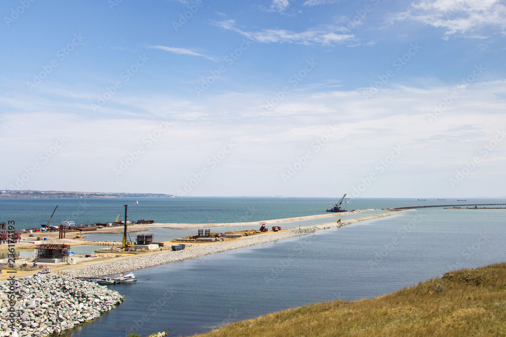 Construction of the Crimean bridge in Kerch Construction of the Crimean bridge in Kerch