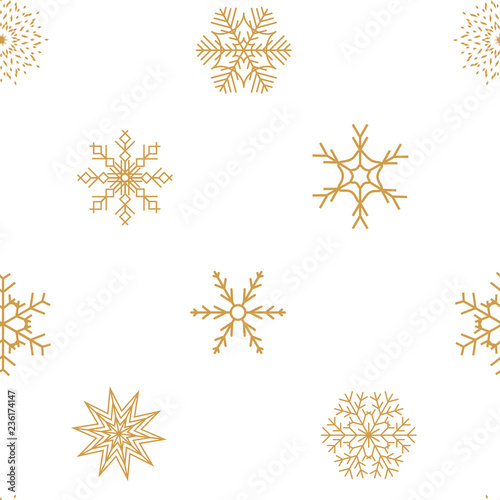 Abstract Christmas and New Year Seamless snowflakes background. Vector illustration