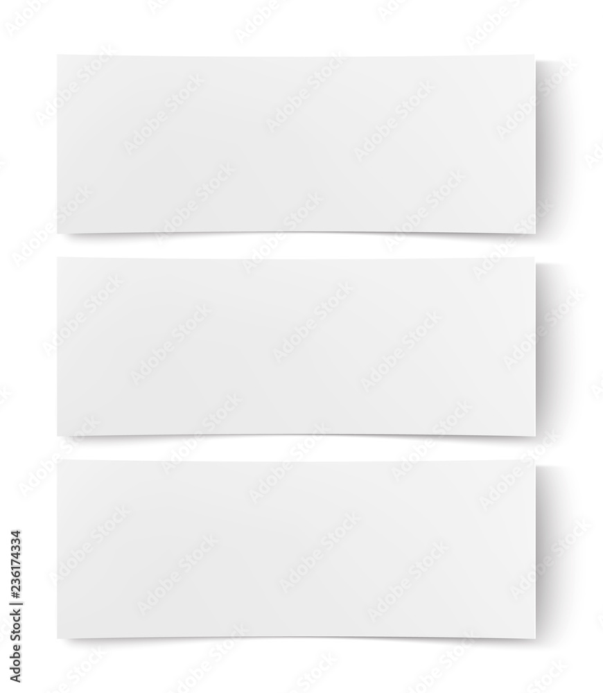 Vector blank white paper, empty poster placard