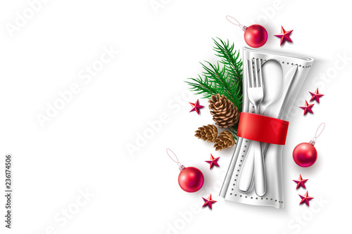 Vector christmas holiday restauran cafe menu 3d