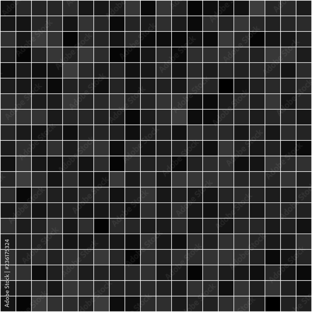 Black ceramic tile. Vector design  seamless pattern.