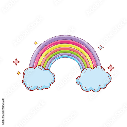 cute rainbow with cloud
