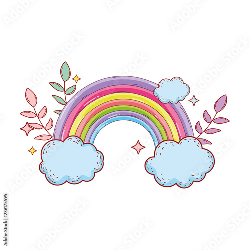 cute rainbow with cloud